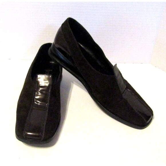 Tino Lanzi Loafers Brown Suede Patent Leather Italian Made Womens Size 10 - Picture 1 of 6